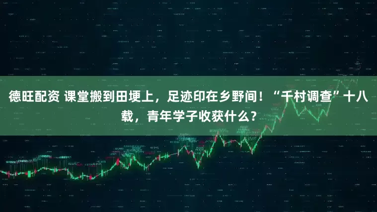 德旺配资 课堂搬到田埂上，足迹印在乡野间！“千村调查”十八载，青年学子收获什么？